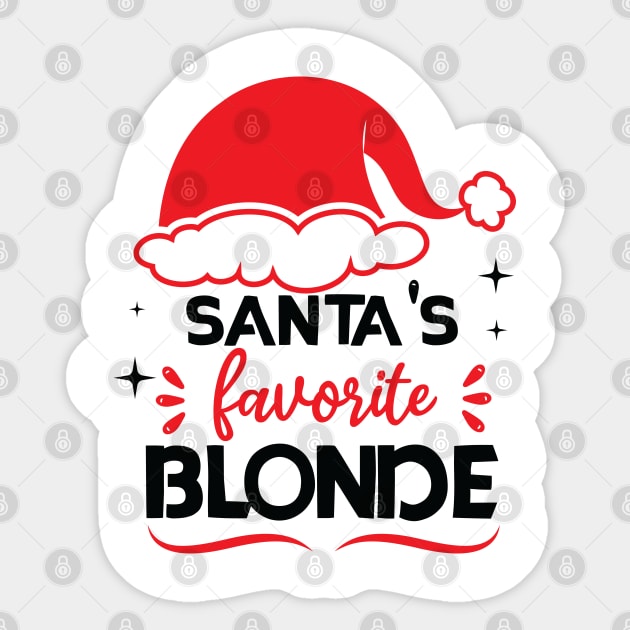 santa's favorite blonde funny christmas Sticker by teestaan